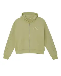 CRYSTAL CACTUS ZIP HOODIE - SAGE