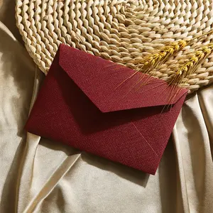 Vintage Style Wine Linen Envelope Set, 10pcs Retro Book Invitation Postcard Wax Seal Envelopes, Greeting Card Mailing Envelopes