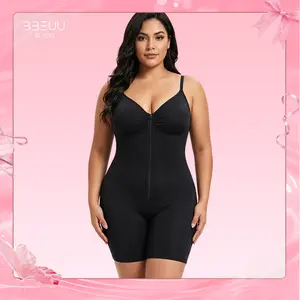 BBEUU Women's Seamless Bodysuit – Lift Bust, Tummy & Hip Shaper, Open Crotch + Front Zipper for Easy Wear & Toilet Access, Adjustable Straps, Breathable All-Day Comfort Shapewear