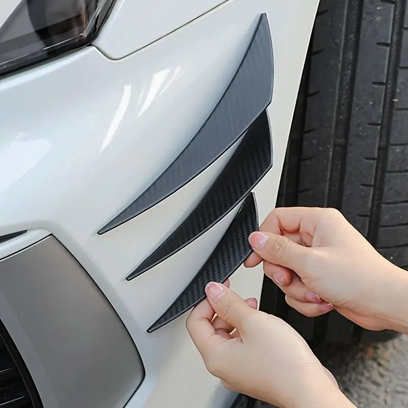Car Modified Front Bumper Stickers, 6 Counts Universal Self-adhesive Car Body Protector, Durable & Flexible Anti-scratch Accessories for Car