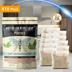 mosquito repellent  Mosquito Repellent Pouches 10 Pack – 38% Lemongrass Oil + 12% Peppermint Oil – Indoor Outdoor Natural Pest Control – DEET Free, Family & Pet Friendly – Plant Based Bug Repellent for Home, Patio, Camping