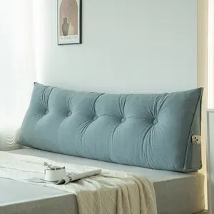Ergonomic Triangular Headboard Pillow Soft Corduroy Fabric Backrest Cushion for Reading Working Removable Washable Cover Multiple Sizes