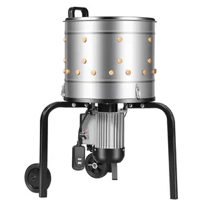 VEVOR Chicken Plucker Machine, 15.7 in Drum, 550W & 275RPM Electric Chicken Plucking Machine with 114 Soft Fingers & Transport Wheels, Stainless Steel Feather Remover for Processing 1-2 Chicks Once