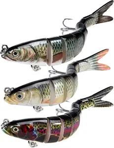 Fishing Lures for Bass Trout Topwater Multi Jointed Swimbaits Slow Sinking Bionic Swimming Lures Bass Freshwater Saltwater Bass Lifelike Fishing Lures Kit