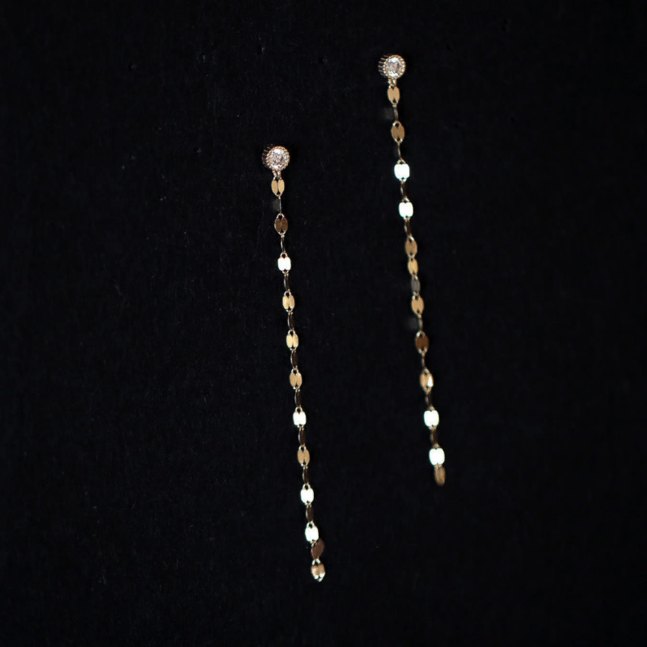 14K Gold Tassel Threader Earrings, Gold Long Drop Earrings, Gold Chain Earrings, Chain Dangle Earrings, Gift For Her EM188