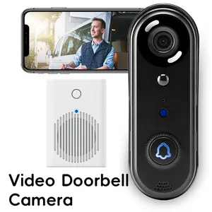 Smart Video Doorbell Camera with Wireless Indoor Chime, HD Night Vision, Motion Detection, Photo Saving, 2.4G WiFi, Two-Way Audio, Cloud Storage, Waterproof Home Security