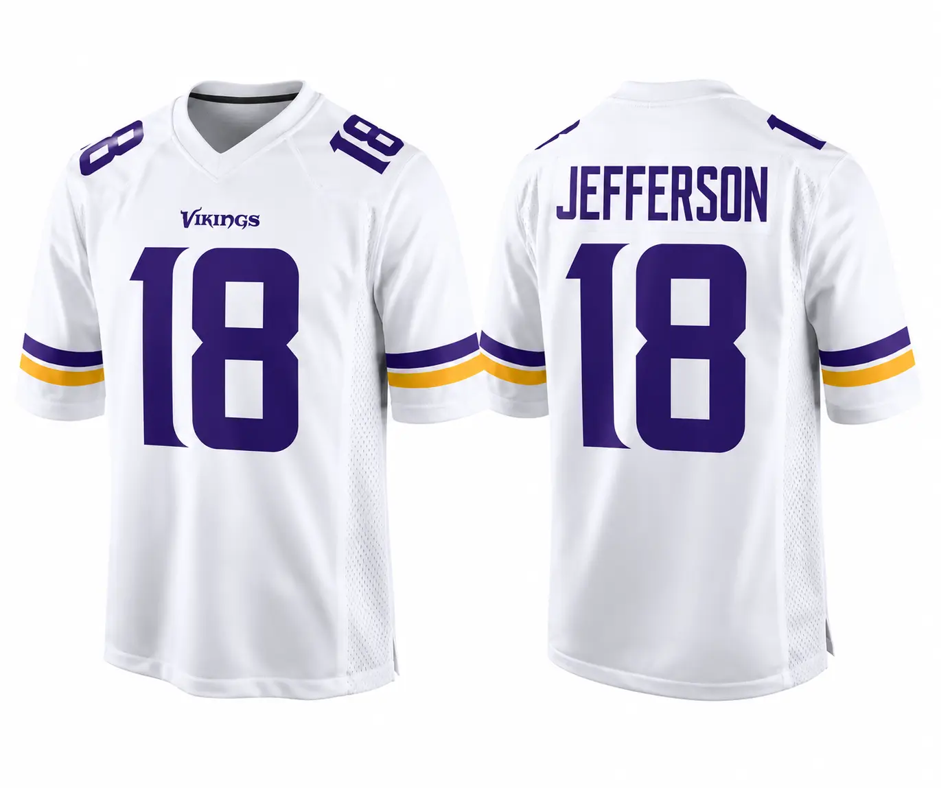 Unisex Football inspired by Jefferson 18 Minnesota Game Player Game Jersey - White