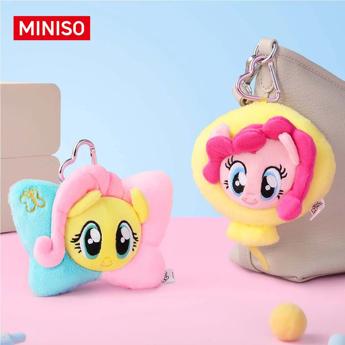 My Little Pony Fluttershy Soft Plush Coin Purse Keychain - Soft Doll Keychain, Fabric 2-in-1 Bag Charm & Pouch, Kawaii Accessories, Pinkie Pie Themed, Unisex Accessory, Detachable Strap, Embroidered Mane, Zip Compartment, Fan Collectible Gift, Keychain Ka