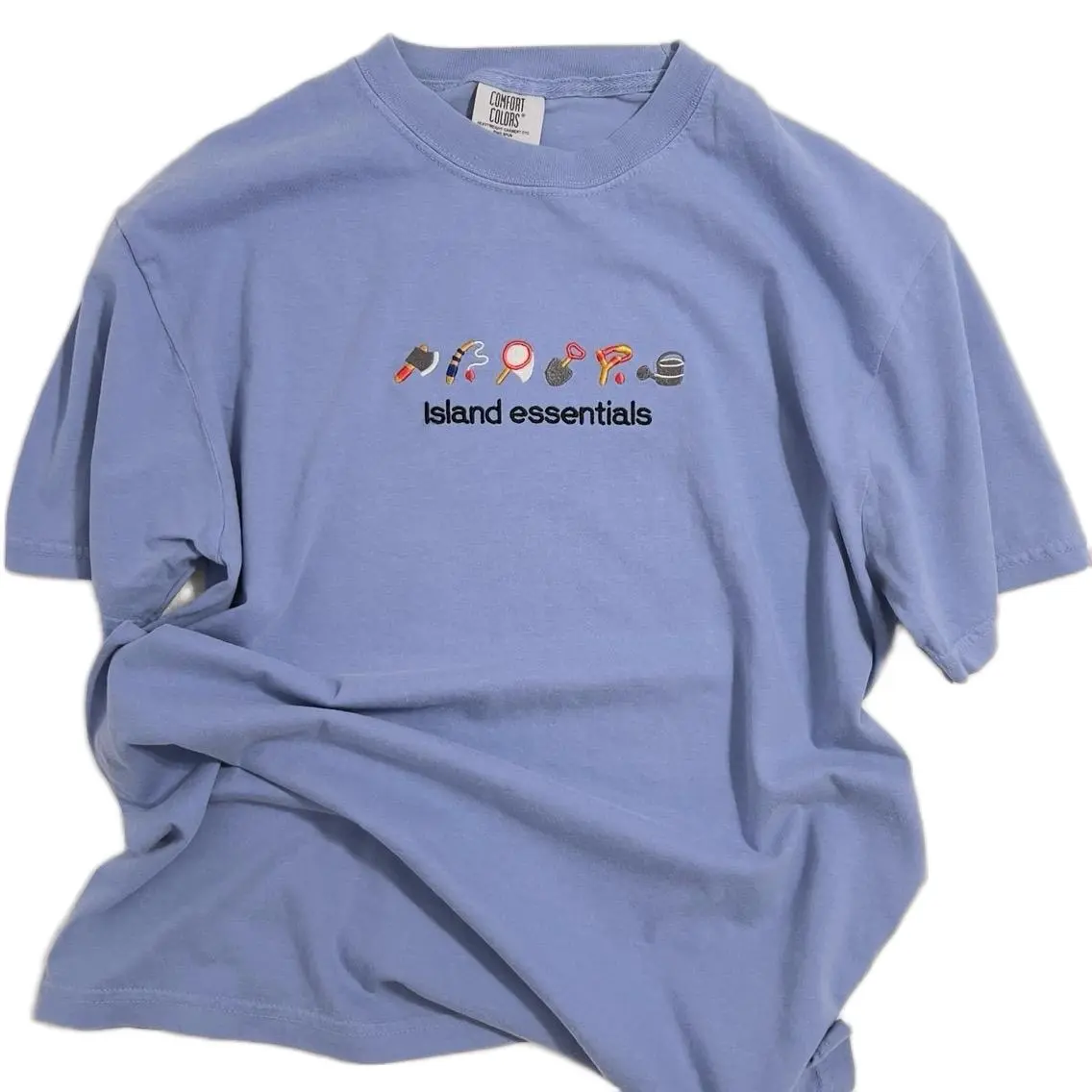 Island essentials tshirt unisex 100% cotton t-shirt embroidered top Island essentials tshirt unisex 100% cotton t-shirt embroidered top
