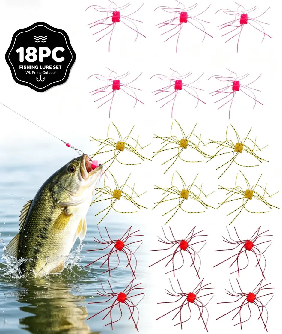 Silicone Jig Skirts, 6/18 Pack Finesse Multicolor Soft Lures with Natural Vibrations for Freshwater Bass, Crappie & Panfish Fishing, Packs