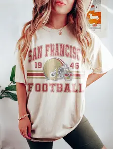 [Sale Up To 50%] Vintage 90s Style SF49 Football Sweatshirt, Sun Day Football, Graphic Tee Gift For Football Fan Sport, Sunday Football Crewneck, Trending USA Cotton Fabric