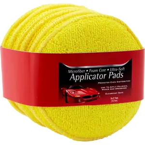 Microfiber Polishing Pad and Cleaning Pads for  Detailing, 5 Inch Diameter, Yellow, 6 Pack