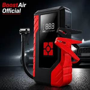 1500A Peak Car Jump Starter with 250PSI Tire Inflator, 12V jump box fits all gas and 2.11 gallon diesel vehicles. Equipped with USB ports and LED emergency light, portable multifunctional car emergency start tool for roadside use