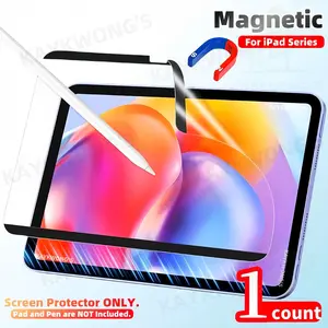 KAYKWONG'S Magnetic Detachable Paper Feel Screen Protector for iPad Mini/Pro/Air Series, Matte Drawing & Writing Film, Transparent Haze Reduction, Tablet Protector