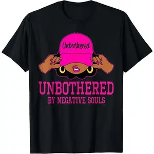 Unbothered Sassy Black Woman African American Afro Queen T-Shirt Top Vintage Womenswear Everyday country concert outfitsChristmas gifts Plus size 4XL 5XL Plus Size Casual Geometric T-Shirt