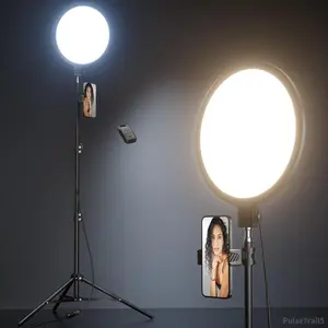 Weilisi 10.5 "ring light with 69" tripod stand and phone holder kit, full-screen zoom lighting for video recording, makeup, live stream, dimmable LED selfie ring light tripod for iPhone with remotePulseTrail5XXMax Tool14