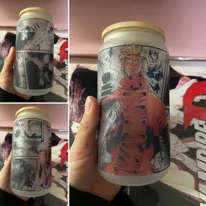 Anime Manga Panel Glass Cup 16oz featuring Vash from Trigun #42