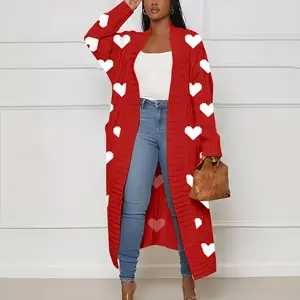 Women's Solid Color Textured Drop Shoulder Pocket Longline Cardigan, Casual Open Front Long Sleeve Knitwear for Fall & Winter, Women's Knit Clothing for Daily Wear, Lady Baggy Cardigans for Women, Womenswear, Casual Knit Top