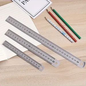 Stainless Steel Ruler, 1 Count Double-Sided Scale Ruler, Straight Edge Ruler, Painting & Drawing Ruler, Measuring Ruler, Office Stationery, School Supplies