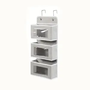 3 Tier Door Storage Shelf, Non-woven Fabric Storage Rack, Multi-layer Storage Basket for Bedroom, Bathroom, Pantry and Childcare Center, Organiser, Fabric Storage Units