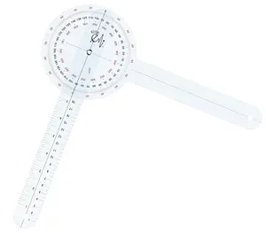 EMI 12″ Goniometer  360° Clear Protractor Physical Therapy, for Medical Range of Motion Measurement EGM-422