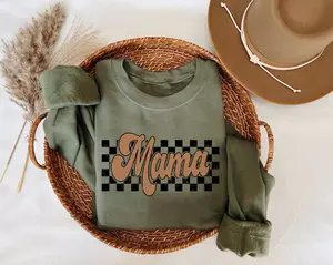 Checkered Retro Mama Sweatshirt, Varsity Mom Crewneck ,Mother's Day Gifts, Retro Shirt, Retro Mama Shirt, Mother’s Day Gifts, Mom Sweatshirt Fit Long Sleeve