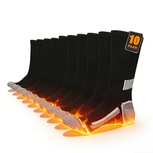 10 Pairs of Men's Thermal Sports Athletic Socks, Heavy-Duty Winter Fitness Socks with Arch Support, Thick Cushioning for Heels And Toes, Available in Multiple Colors