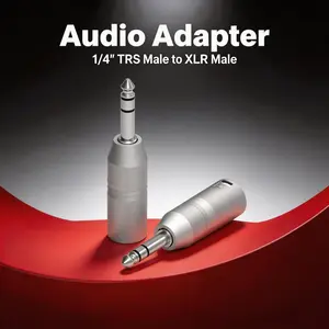 2-Pack XLR Male to 1/4 Inch Trs Adapter Shell, Balanced XLR Male to 6.35mm Jack Converter, Ideal for Mixing Console, Speakers, Amplifiers