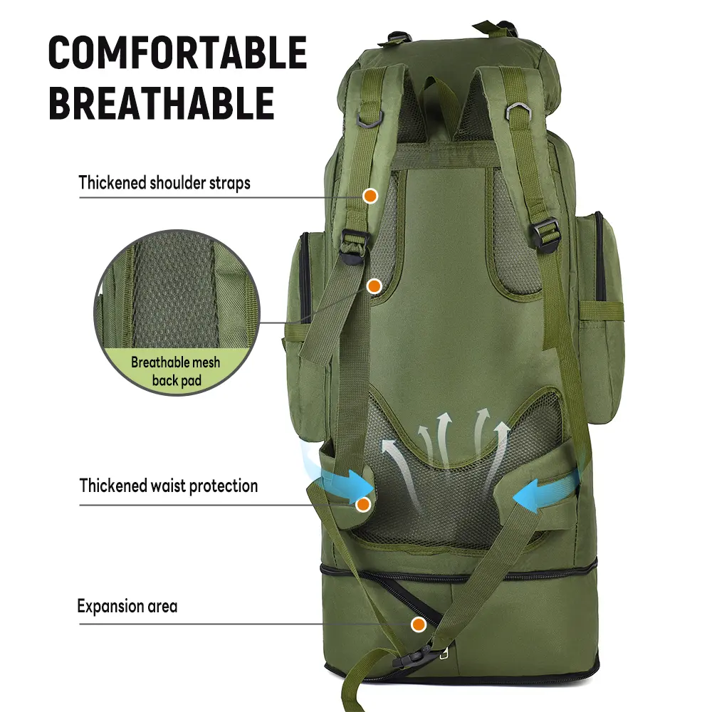 100L Bugout Bags, 600D Oxford Fabric Camouflage Bag, Waterproof Breathable Travel Bag, Overnight Handbag, Rugged and Durable Men's Camouflage Backpack Hiking Camping Hunting, 72 Hour Emergency Escape Bag