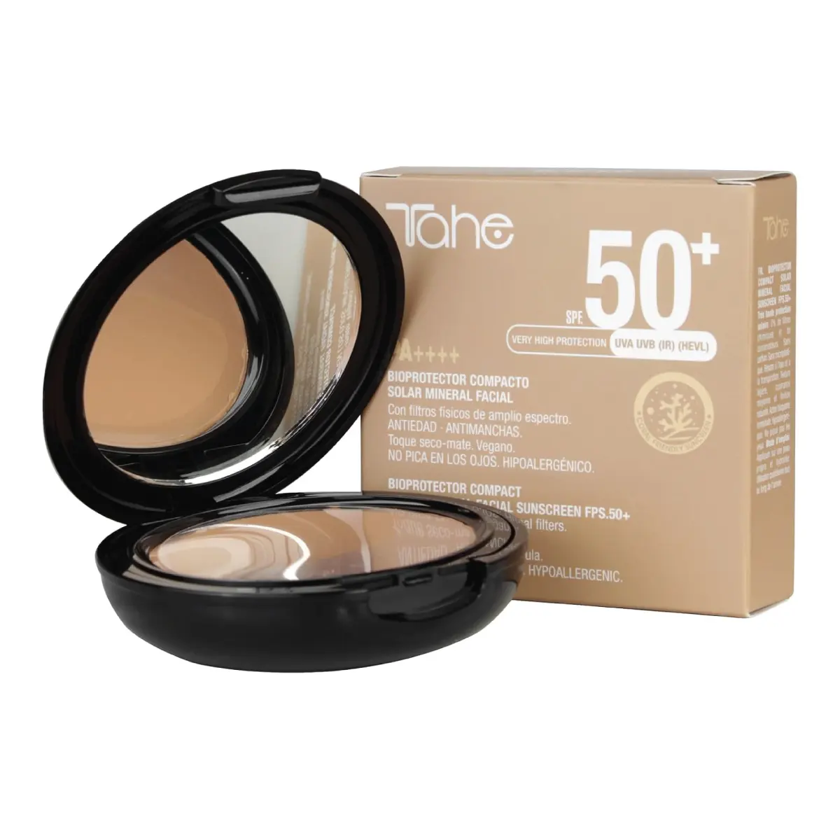Tahe Compact mineral facial sunscreen with protection 50+ with mimetic color, 15 ml