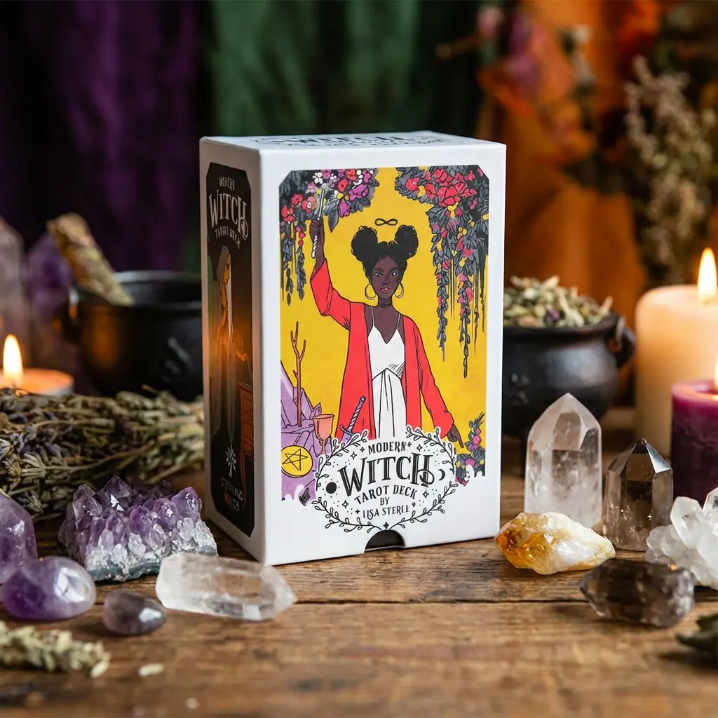 Modern Witch Tarot Deck: 78 Tarot Cards & 56-Page Guidebook for Divination Psychic Readings Fortune Telling by Lisa Stiles