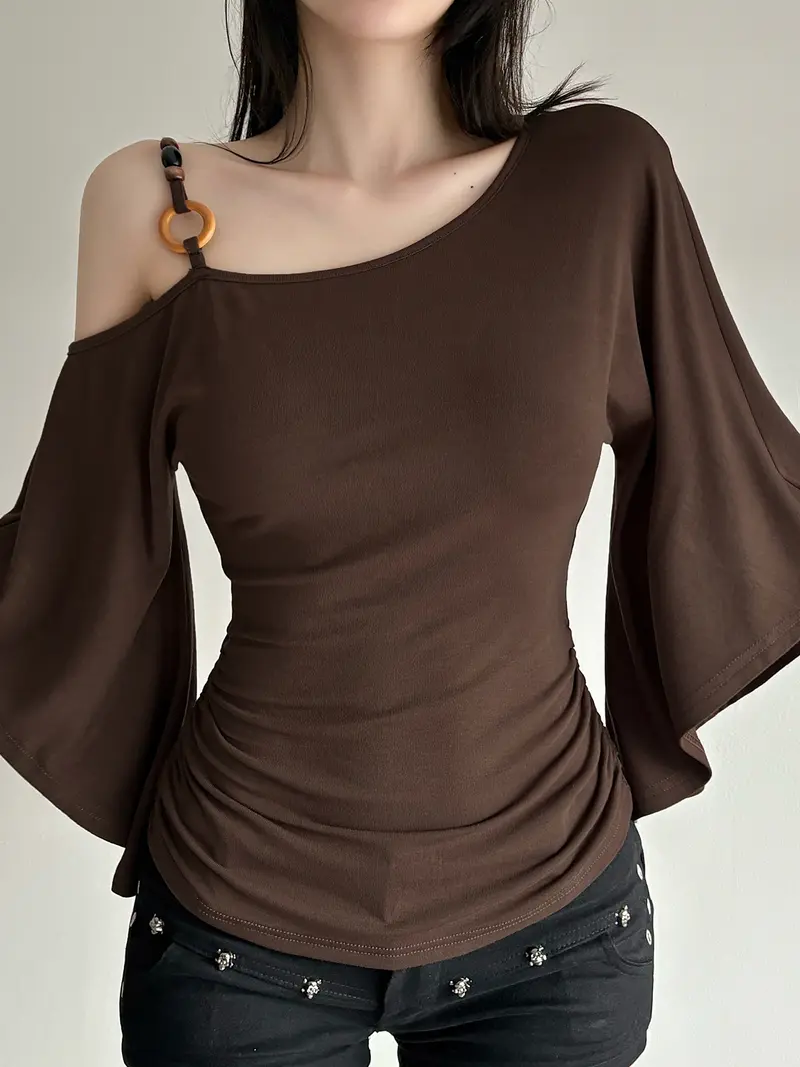 womens shoulder ribbon top - TikTok Shop