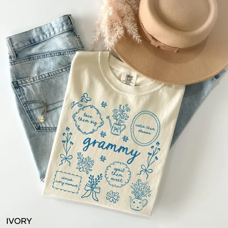 Comfort Colors Floral Grammy Shirt, Gift For Grammy Tshirt, Mother's Day Gift For Grandma, Grammy Tee