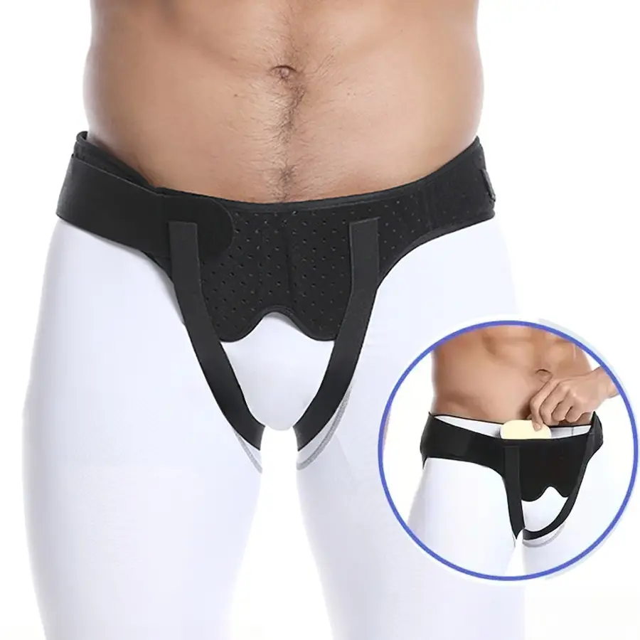 Adjustable Groin Support Belt with Removable Pads, Breathable Waist Wrap for Men, Low Profile Compression Band, Sport Belts for Daily and Active Use