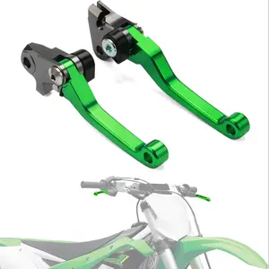 Dirt Bike Brake Clutch Lever Pivot Levers Set Adjustable CNC for Kawasaki KX65 2000-2024 KX85 2001-2024 KX100 2001-2021 KX112 2022-2024 KX125 2000-2005 KX250 2000-2004 KX500 2004 Brake Parts