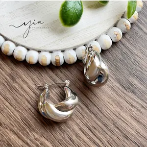 Silver Croissant earrings