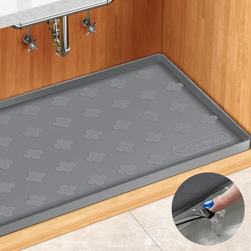 Waterproof Under Sink Mat Measuring 34" X 22" Or 17" X 12.6", Designed for Kitchen Cabinets, Serving As a Shelf Liner Organizer And Drip Tray to Protect The Bottom of Sinks in Kitchens And Bathrooms