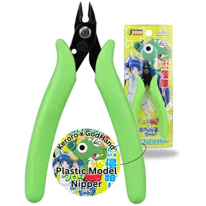 GodHand Keroro Plastic Model Nipper PN-125-KR with Sharp Thin Dual Blades, Ergonomic Non-slip Grip, 3mm Sprue Cutter Hobby Nippers for Plastic Models, Miniatures, Gundam, Gunpla, Green