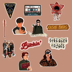 Stranger Thing Movie Sticker Pack, Series Stickers, 90s movie Merch