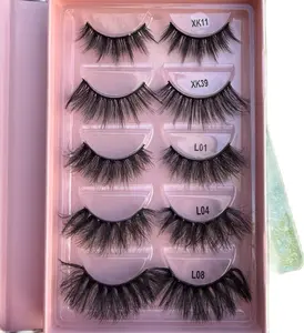 5-Pair False Eyelash Set with Reusable Magnetic Box  Soft, lightweight false lashes in five stylish pairs, packaged in a durable reusable magnetic case for easy storage and travel. Perfect for everyday glam or special occasions.