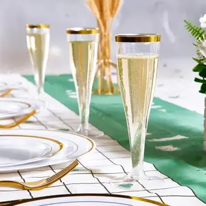 Disposable Champagne Cup, 20/40pcs Transparent Champagne Flutes, Champagne Cups, Party Supplies for Wedding, Birthday, Bridal Shower, Ceremony