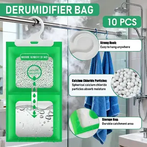 Moisture Absorbers 10 Pack Set, Hanging Closet Dehumidifier Bags, Humidity Packs, Desiccant, Closet Dehumidifiers With Fragrance Free, Hangable