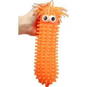 Curious Minds Busy Bags Giant Knobby Puffer Worm - Sensory Fidget and Stress Balls - OT Autism SPD (Random Color)