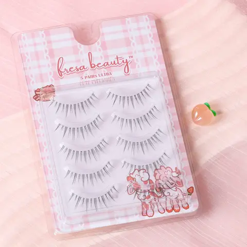 Fresa Beauty Peach Clear Band Natural Manhua Lash Pack Eyelashes Makeup