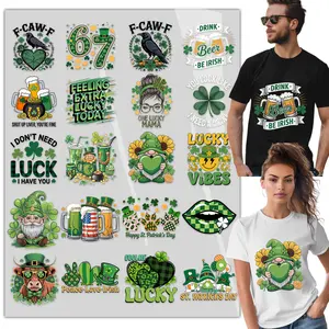 20PCS St. Patrick’s Day DTF Heat Transfer Bundle – 20 Lucky Irish Designs – Iron On Transfers for Shirts Hoodies, Tote Bags, Aprons & Pillows