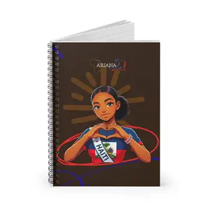 Haitian Girl Influencer Ariana Illustration Spiral Notebook | Ruled Journal