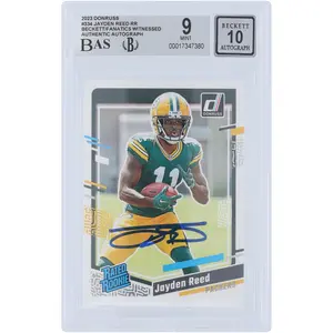 Jayden Reed Green Bay Packers Autographed 2023 Panini Donruss Rated Rookie #334 Beckett Fanatics Witnessed Authenticated 9/10 Rookie Card - Fanatics Authentic Certified