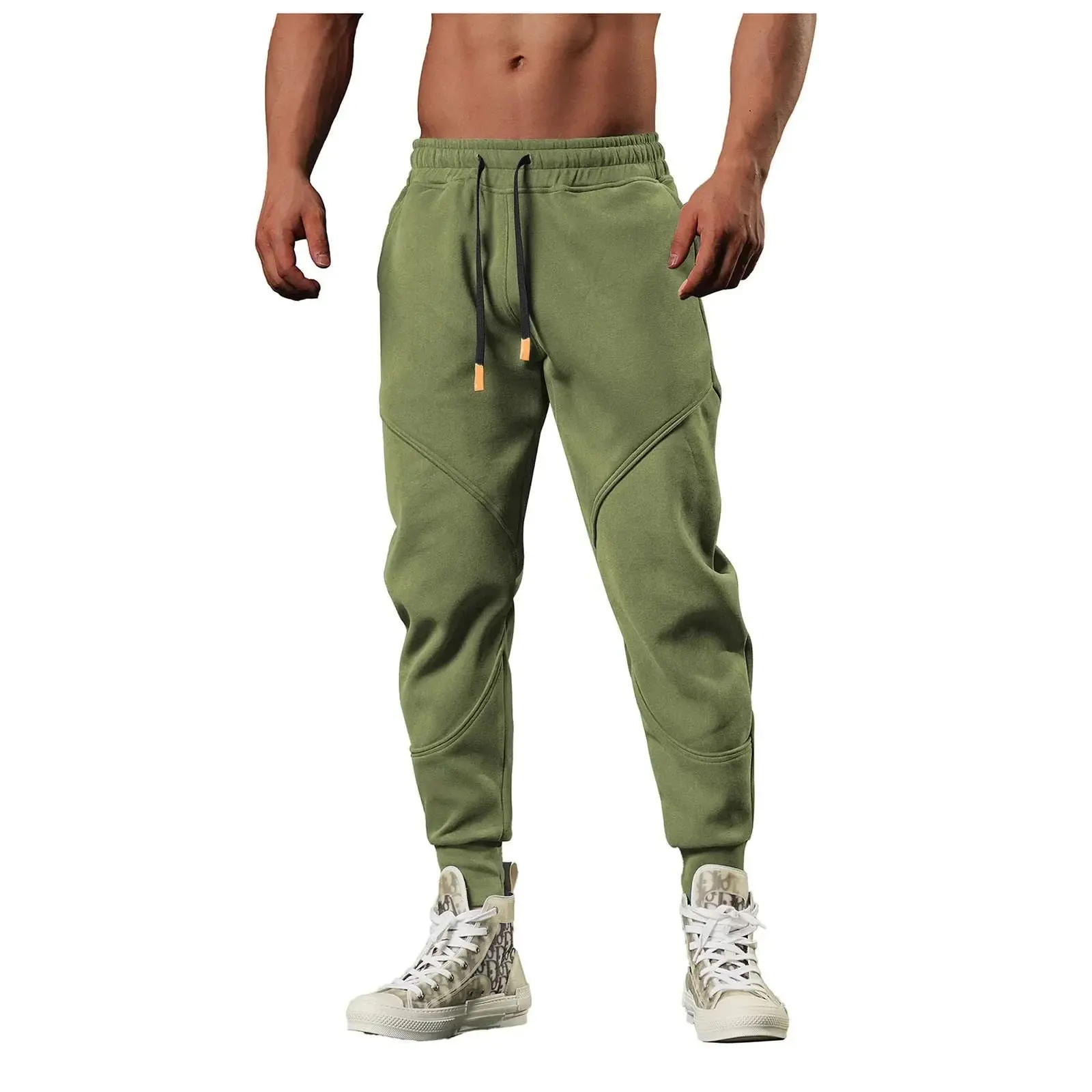 Spring Autumn New Men Pants Thick Warm Fleece Tracksuit Sweatpant Korean Fashion Unisex Oversized Street Jogging Trousers