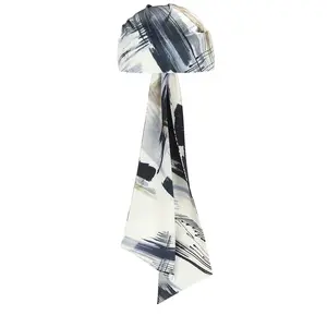 Eugenia Kim Gigi Headscarf in Ivory, Beige, & Navy