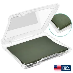 Sorbus Single-Piece Stackable Clear Thin Hanging File Organizer Bin for Office Supplies Hard Plastic Portable